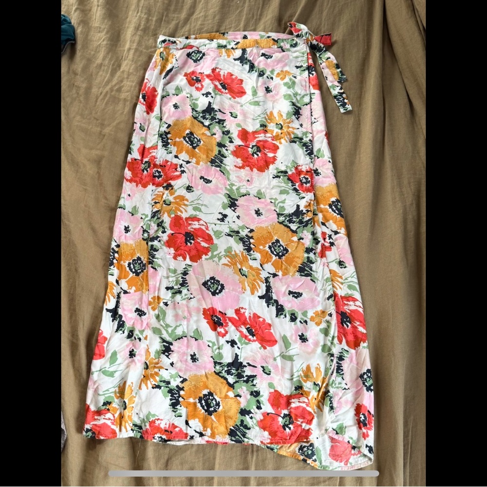 Volcom Surfbird Floral Wrap Maxi Skirt